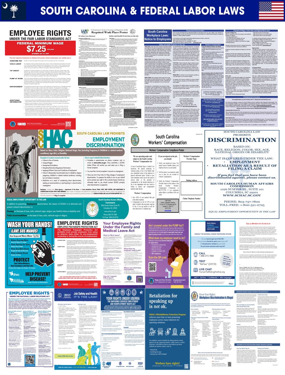 2026 SOUTH CAROLINA ALL-IN-ONE LABOR LAW POSTER (UPDATED)